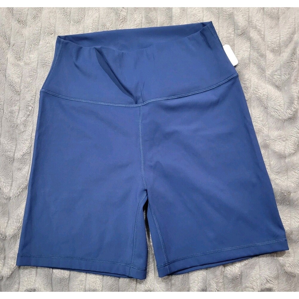 Crz Yoga Womens L 12 Blue Athletic Stretch Pull On Shorts NWT